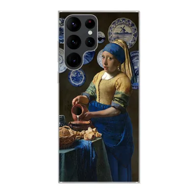 Produktbild von MuchoWow® Handyhülle Schutzhülle Hülle für Samsung Galaxy S22 Ultra Milchmädchen - Das Mädchen mit dem Perlenohrring - Vermeer Silikon Softcase Handy Hülle - Abbildung