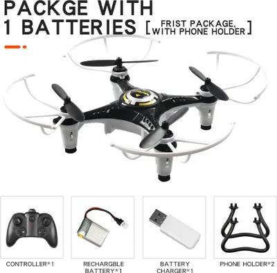 Produktbild von JX815-2 Mini 2,4 GHz 4 Kanal Drohne 360° Rolling Quadcopter schwarz 1 Batterie