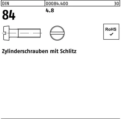 Produktbild von Reyher  Zyl.schr. m. Schlitz DIN 84 4.8 M 10 x 25 (200 Stück)