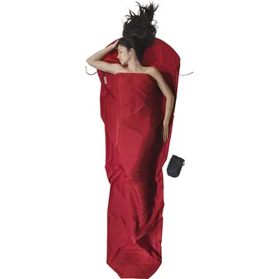 Produktbild von Cocoon MummyLiner Mikrofaser Hüttenschlafsack (Wärmeleistung +3°C / Max. Körpergröße 210cm / Gewicht 0,23kg) cranberry