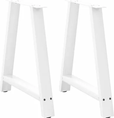 Image de Pieds de table à manger en forme de A 2 pièces Blanc 70 x (72-73) cm Acier