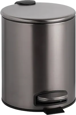 Produktbild von BAPHIT Abfalleimer Edelstahl Metallic Grau matt 5 Ltr 260x205x265 mm für Bad & WC >> Freistehend anwendbar