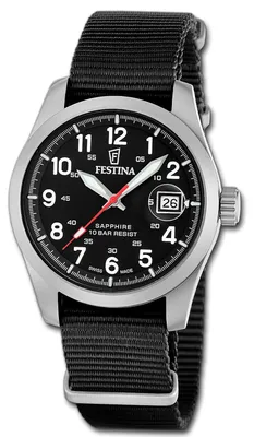 Obrázek produktu pro Pánské hodinky Festina, švýcarská výroba, textilní řemínek, černá barva, model D3UF20082/3