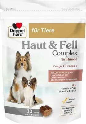 Obrázok produktu pre DOPPELHERZ pre zvieratá Skin&Fur Compl.Chews pre psy