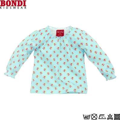 Produktbild von BONDI KIDSWEAR Unterziehshirt Blümchen sky Gr. 86 – Baby Mädchen Langarmshirt