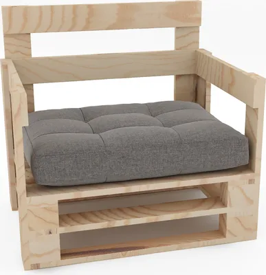 Produktbild von Lermowood Palettenmöbel Mpe Sessel 60 x 60 cm Natur | Europaletten Indoor und Outdoor Lounge Gartenmöbel Holz Gartenmöbel Set Lounge Möbel Terrasse Balkon Loft Stil Paletten