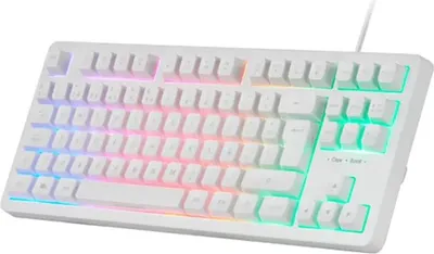 Produktbild von Mars Gaming MK023W, Kabelgebunden, USB, Membran Key Switch, AZERTY, RGB-LED, Weiß