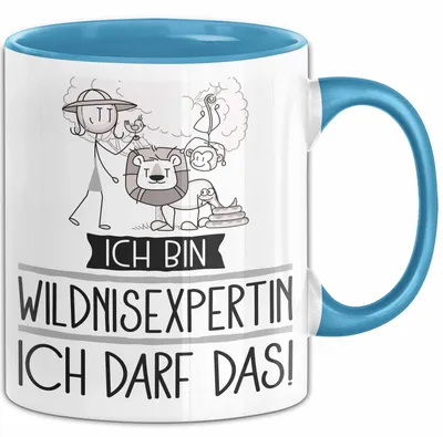 Produktbild von Geschenk für Wildnisexpertin Tasse Lustige Geschenkidee Geburtstag Ich Bin Wildnisexpertin Ich Darf Das (Blau)