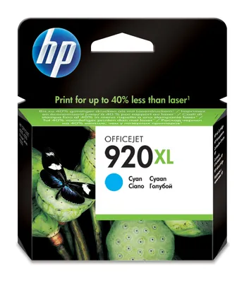 Zdjęcie produktu dla HP 920XL oryginalny wkład atramentowy błękitny XL, Wysoka (XL) wydajność, Cyjan, Atrament barwnikowy, 1 szt., 700 stron(y)