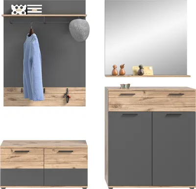 Produktbild von xonox.home Garderobenkombination Mason Nox Oak Nachbildung 195x200x38 cm