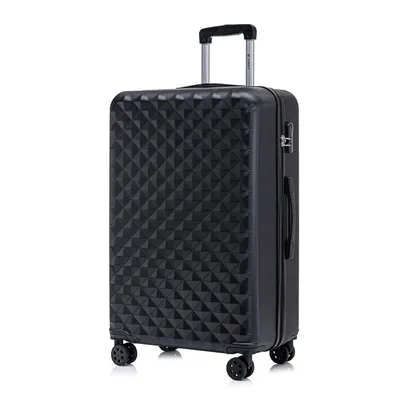 Produktbild von Koffer Trolley Reisekoffer Suitcase, Rollkoffer Handgepäck ,mit 4 Rollen360°, Hartschalenreisekoffer, Zahlenschloss, Weicher Gummigriff (XL,Schwarz)