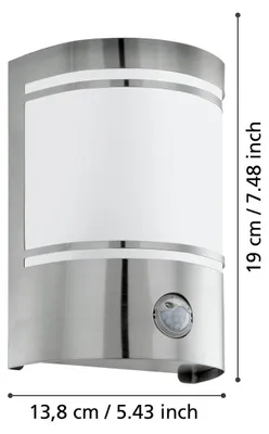 Produktbild von EGLO 30192, Wandbeleuchtung für den Außenbereich, Edelstahl, Glas, Edelstahl, IP44, Eingang, Garage, Terrasse, I