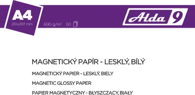 Zdjęcie produktu dla Papier magnetyczny A4, 690 g/m2, błyszczący premium, biały, 50 arkuszy