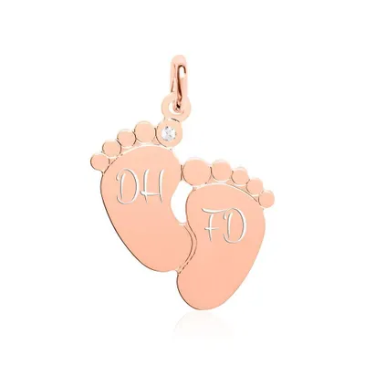 Produktbild von Baby Füßchen Kettenanhänger zur Geburt Rosé SP0878