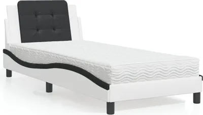 Obrázok produktu pre vidaXL Rám postele bez matraca "Zadar" Biela a čierna 80x200 cm Imitácia kože