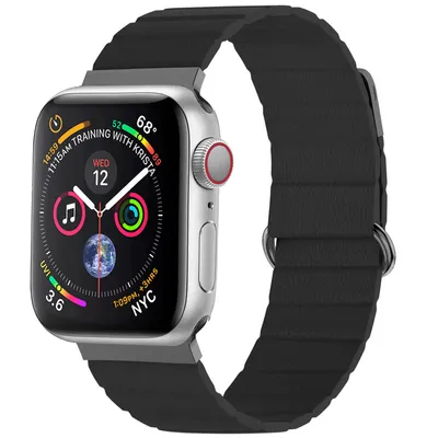 Produktbild von imoshion Magnetlederarmband für Watch Series 1 t/m 9 / SE (38/40/41 mm) | Series 10 / 11 (42 mm) - Schwarz