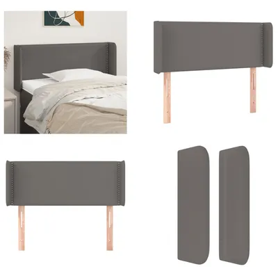 Produktbild von vidaXL Kopfteil mit Ohren Grau 83x16x78/88 cm Kunstleder - Kopfteil - Kopfteile - Bett-Kopfteil - Bettkopfteil