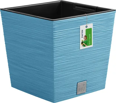 Prosperplast Splofy Blumentopf – Rechteckig, 7,4 Liter, Weißer Kunststoff Mit Strickeffekt