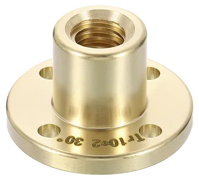 Messingmutter Tr10 x 2 für Trapezspindel, 1 Stück, 2 mm Steigung