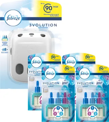 Produktbild von Febreze 3Volution Duftstecker & 4 x Flacon Lenor Aprilfrisch je 20ml