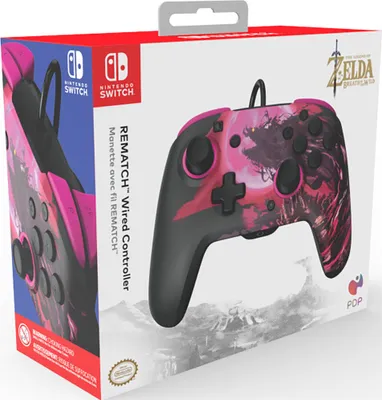 Produktbild von PDP Rematch: Hyrule Blue, Gamepad, Nintendo Switch, Nintendo Switch Lite, Nintendo Switch OLED, D-Pad, Home button, Analog / Digital, Kabelgebunden, USB