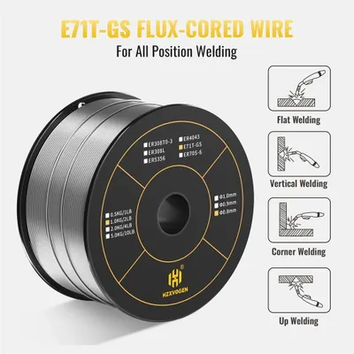 Produktbild von Schweißdraht - AWS E71T-GS Fülldraht - 0,8 mm - 1 kg Spule - Gasloses MIG-Schweißen - Halbautomatisch - Kupferlegierung