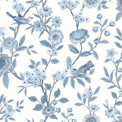 Imagen del producto de Fine Decor - Alfombra estampada floral "Eleanor" (TC376) (Talla única) (Azul bebé)