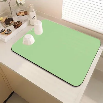 Image de Tapis de nettoyage antidérapant résistant à la chaleur, vert, 30 x 40 cm