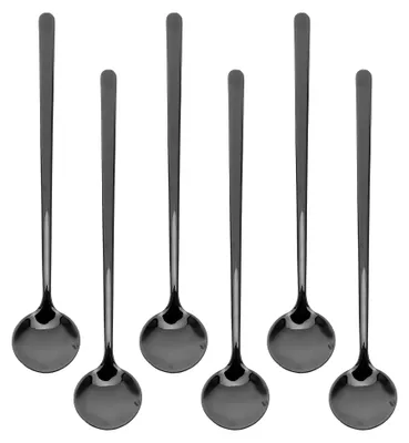 Produktbild von 6 Stück Edelstahl Eislöffel mit langem Griff zum Umrühren von Eiscreme und Servieren von Desserts in Küche und Bar