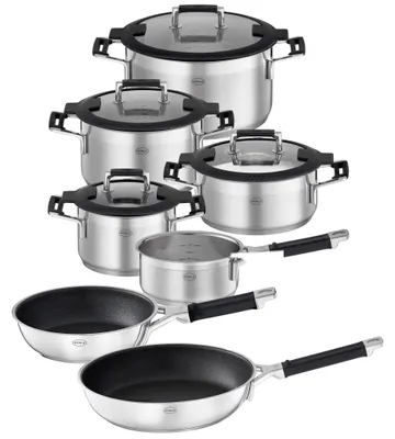 Produktbild von RÖSLE 91966 Topfset 7tlg. Silence Pro Edelstahl mit 20 cm und 28 cm Pfanne