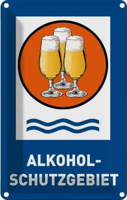 Produktbild von vianmo Blechschild 18x12 cm Bier Alkoholschutzgebiet Biergläser Bar Club Alkohol
