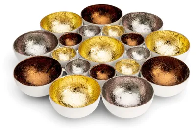 Produktbild von Teelichthalter in Gold, Silber und Kupfer Ø 21 cm aus Metall