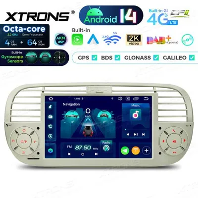 Produktbild von Xtrons PX7450FCLGS Android Autoradio Fiat 500 2007-2015 7 Zoll IPS Display