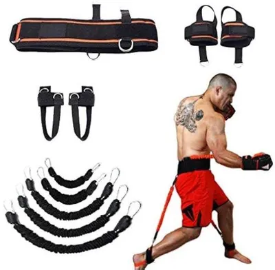 Image de Ensemble de bandes de résistance Ibenzoa® – 10 pièces – Bandes pour les bras et les jambes, résistance de 15 kg, en latex/nylon/ABS, 27 cm/45 cm, pour les chevilles de 24 à 34 cm, pour l'entraînement de la force et le sport