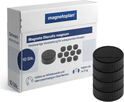 Produktbild von Discofix Magnum schwarz 34mm 10St