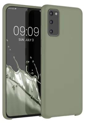 Produktbild von kwmobile Handyhülle für Samsung Galaxy S20 Hülle - Case Silikon - Kabelloses Laden - Schutzhülle Cover in Graugrün