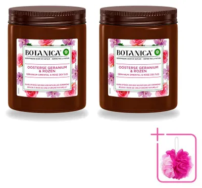 Productafbeelding van 2 x Botanica geurkaarsen van Air Wick - Geranium & Roos - Voordeelverpakking - 2 stuks