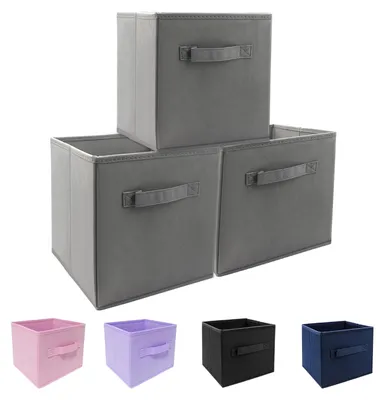 Imagen del producto de Conjunto de 3 cajas de almacenamiento pequeñas, plegables, de 23x19x19 cm, para habitaciones infantiles
