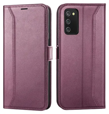 Produktbild von Handyhülle für Samsung Galaxy A03s Hülle Flip Case klappbare Tasche Schutzhülle, Brombeere