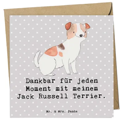 Produktbild von Mr. & Mrs. Panda Klappkarte Jack Russell Terrier Moment - Grau Pastell - Geschenk, doppelkarte, Grußkarte, faltkarte, Glückwunschkarte, anlasskarte