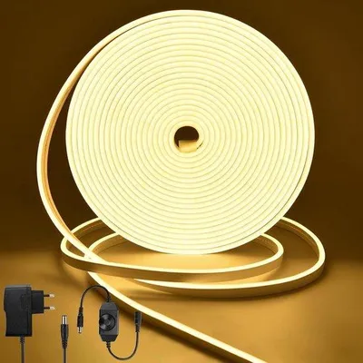 Immagine prodotto di Striscia luminosa LED in silicone flessibile, 10 m, dimmerabile, 2700 K, bianco caldo, per interni ed esterni