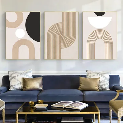 Immagine prodotto di Solidchoice - Set di 3 poster decorativi astratti a tema botanico per la parete