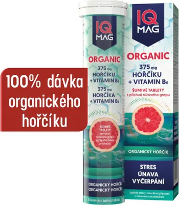 Obrázek produktu pro IQ Mag ORGANIC organický hořčík + B6 šumivé tablety. 13 tbl