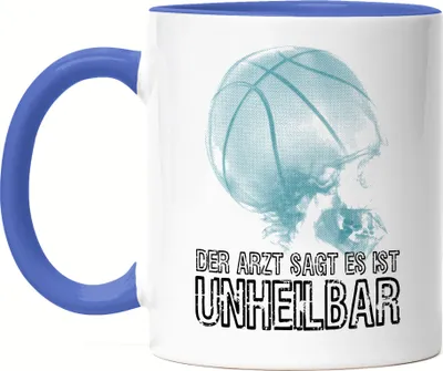 Produktbild von Der Arzt Sagt Es Ist Unheilbar Tasse Blau Mannschaft Basketball Basket Korb Teamsport Ballsport Mannschaftsport