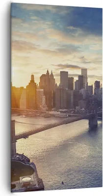 Produktbild von Bild auf Leinwand - Leinwandbild - New York Stadt - 65x120cm - Wand Bild - Wanddeko - Wandbilder - Leinwanddruck - Bilder - Kunstdruck - Wanddekoration - Leinwand bilder - Wandkunst - PA65x120-3733