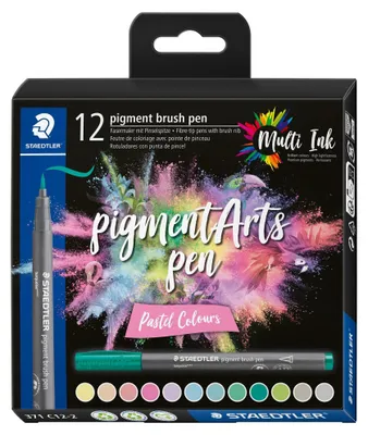 Image de STAEDTLER MultiInk Pigment Arts brush pen 12er-Set Pastel retail