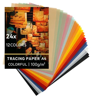 Buntes Transparentpapier A4, 24 Blatt, 100 g/m², Bastelpapier