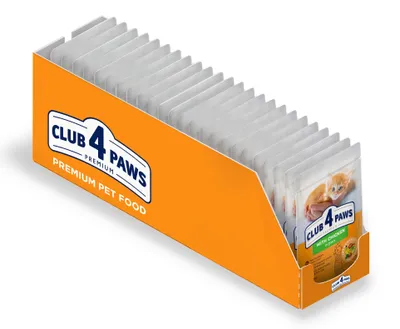 Produktbild von Club 4 Paws Kitten-Nassfutter Huhn in Soße, 24x80 g