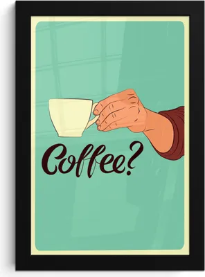 Produktbild von MuchoWow® MuchoWow® Gerahmtes Poster Retro - Sprichwörter - Kaffee? Zitate 20x30 cm - Poster mit zchwarzem Bilderrahmen - Drucken - Bilder Poster im Rahmen