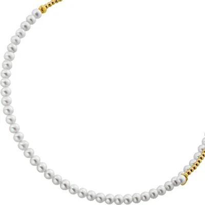 Produktbild von Halsreif Choker Gelbgold 585 Süßwasser Zuchtperlen 5mm 45